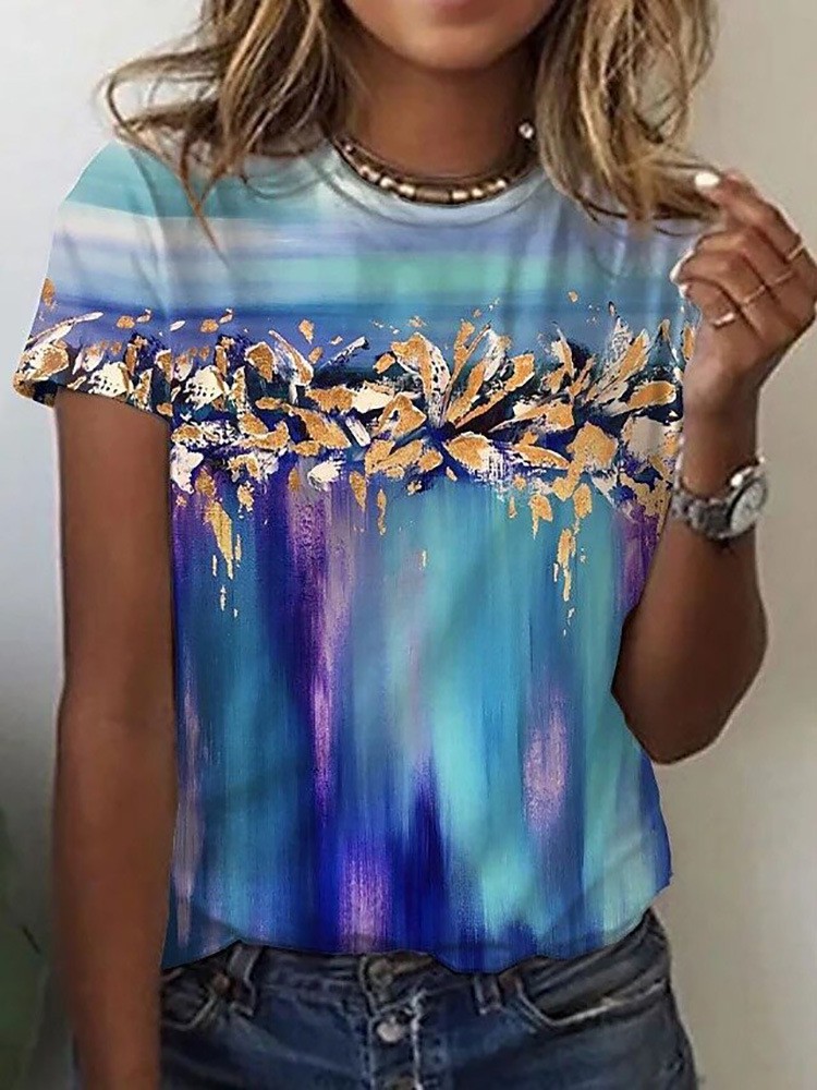 2026 Crossborder Amazon Europe And America Summer Women's Shortsleeve Floral 3D Digital
