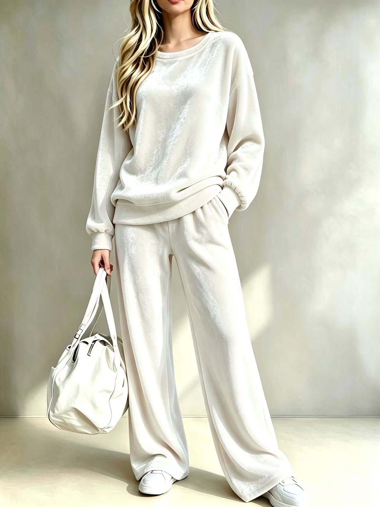 2026 European And American Autumn And Winter New Style Gold Velvet Loose Casual Wide-leg