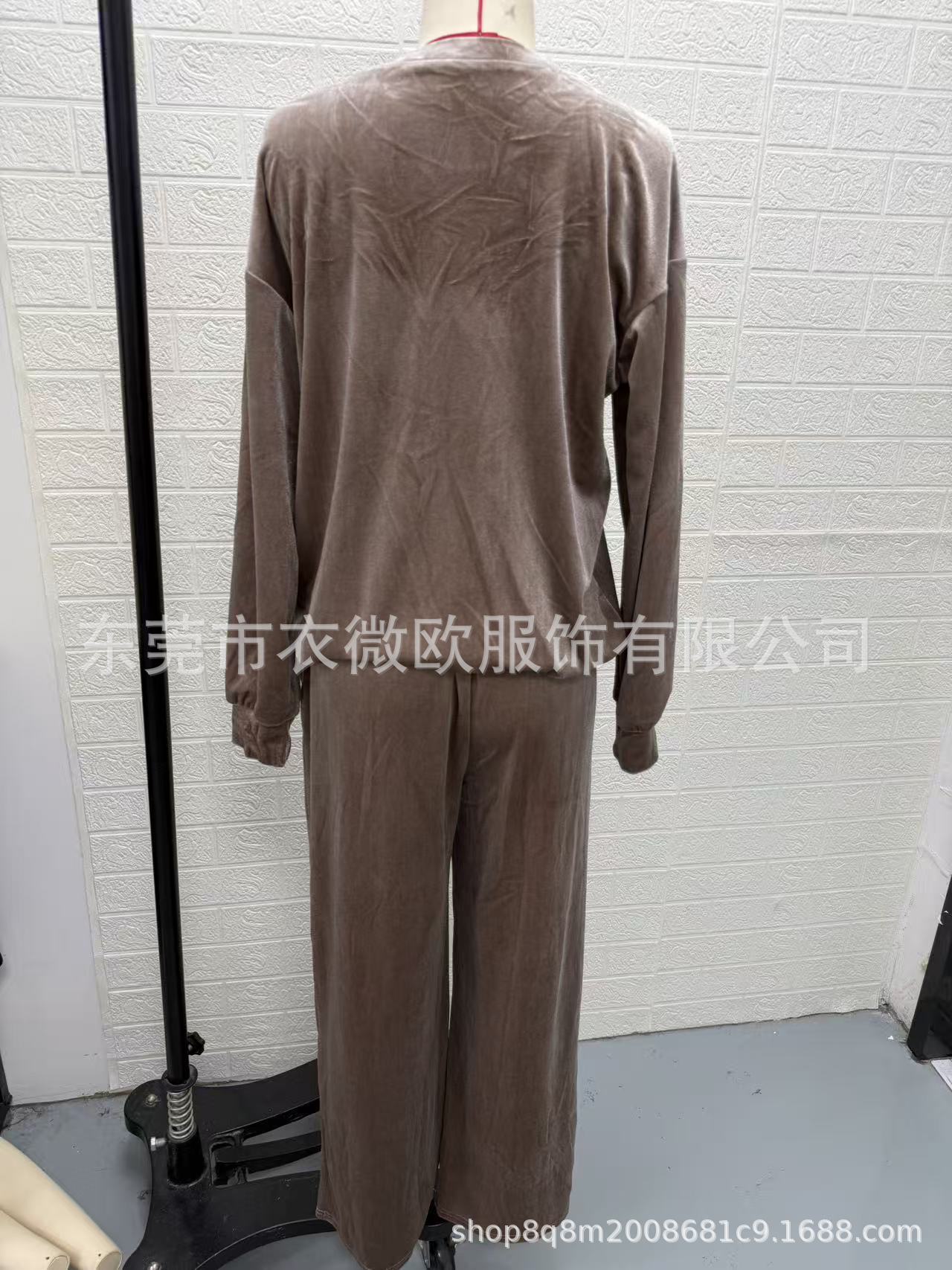 2026 European And American Autumn And Winter New Style Gold Velvet Loose Casual Wide-leg