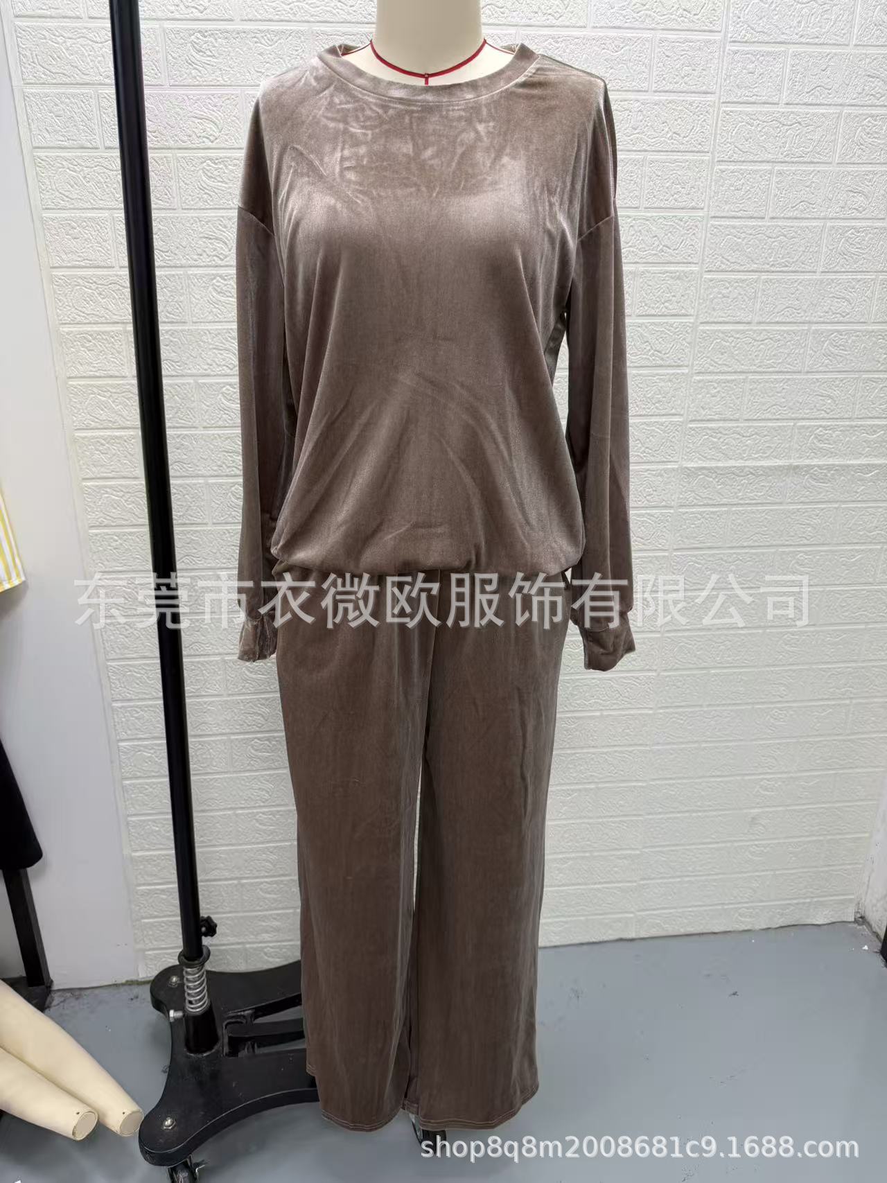 2026 European And American Autumn And Winter New Style Gold Velvet Loose Casual Wide-leg