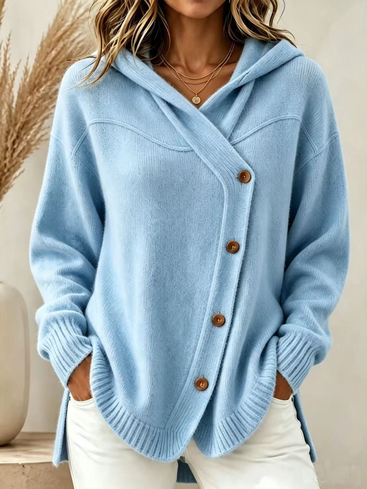 2026 European And American Autumn And Winter New Women's Sweater Casual Loose Button Long