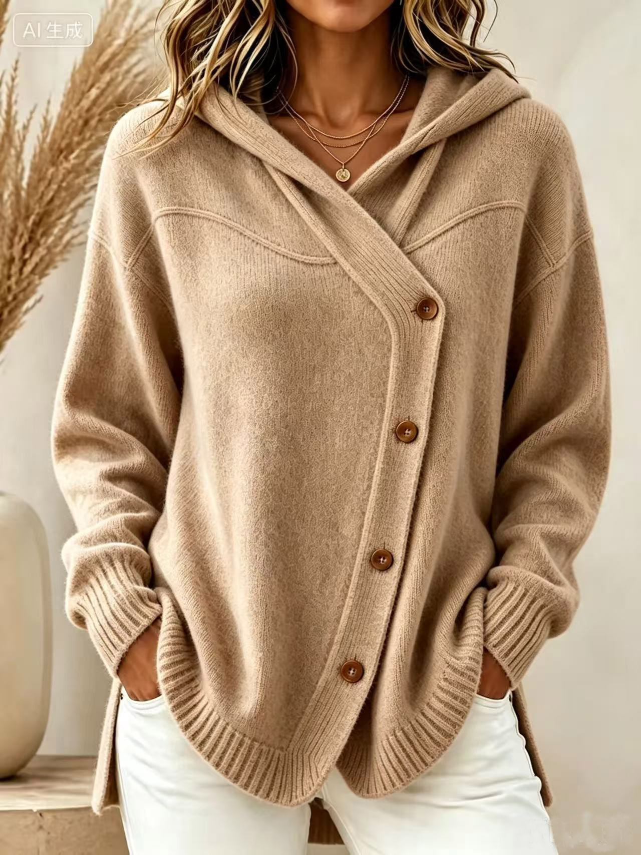 2026 European And American Autumn And Winter New Women's Sweater Casual Loose Button Long