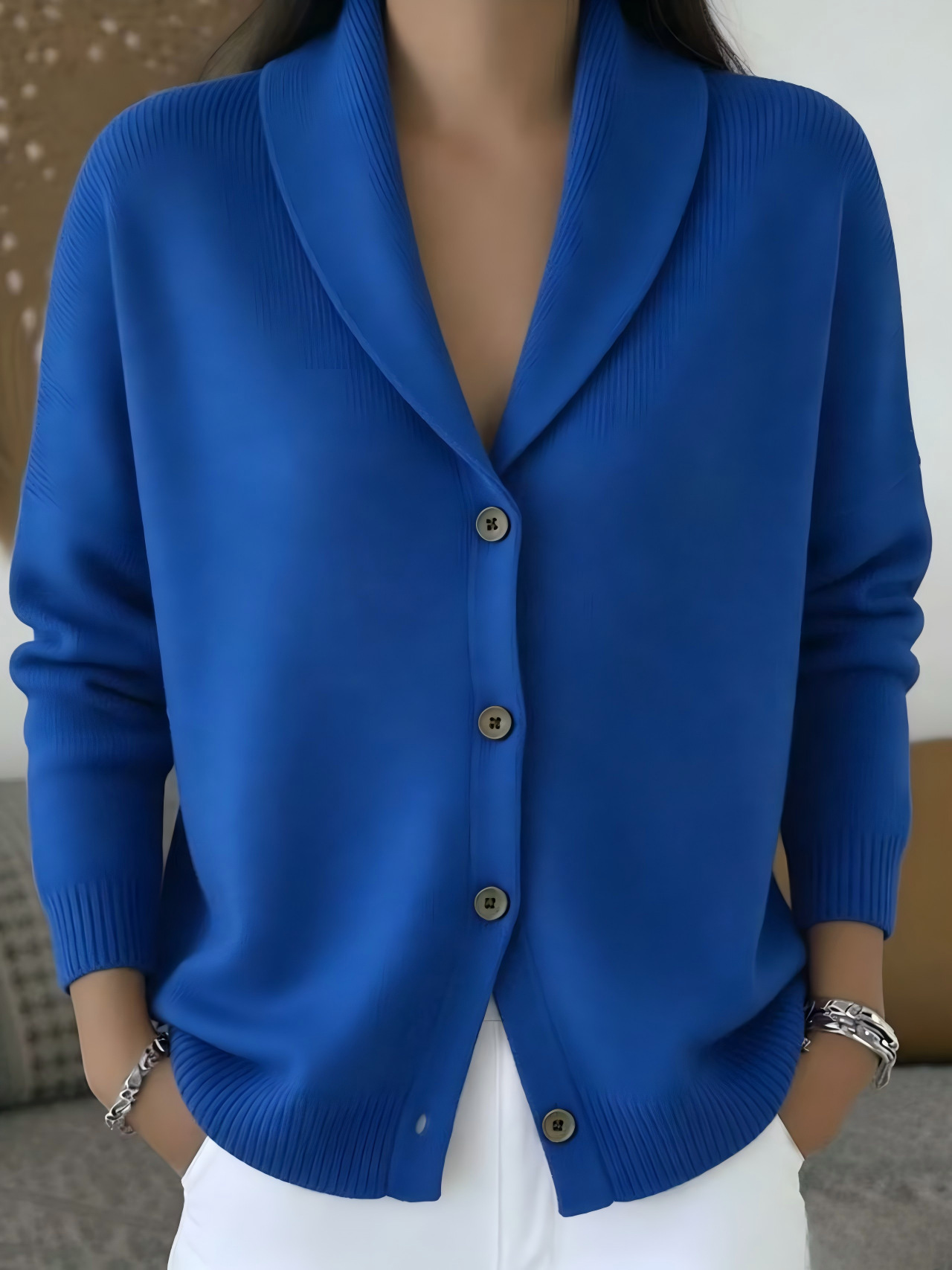2026 European And American Buttoned Knitted Lapel Sweater Cardigan Jacket Autumn And