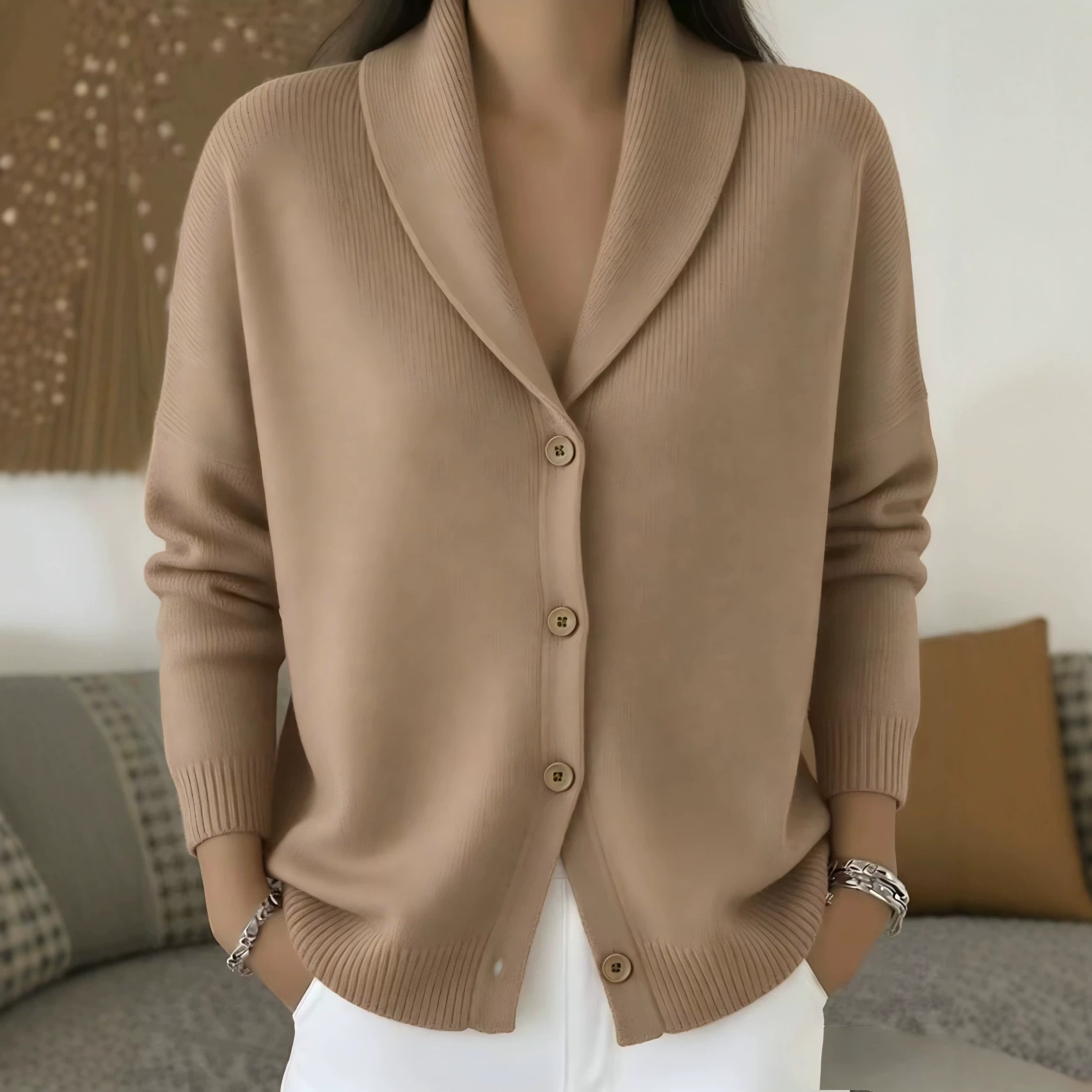 2026 European And American Buttoned Knitted Lapel Sweater Cardigan Jacket Autumn And