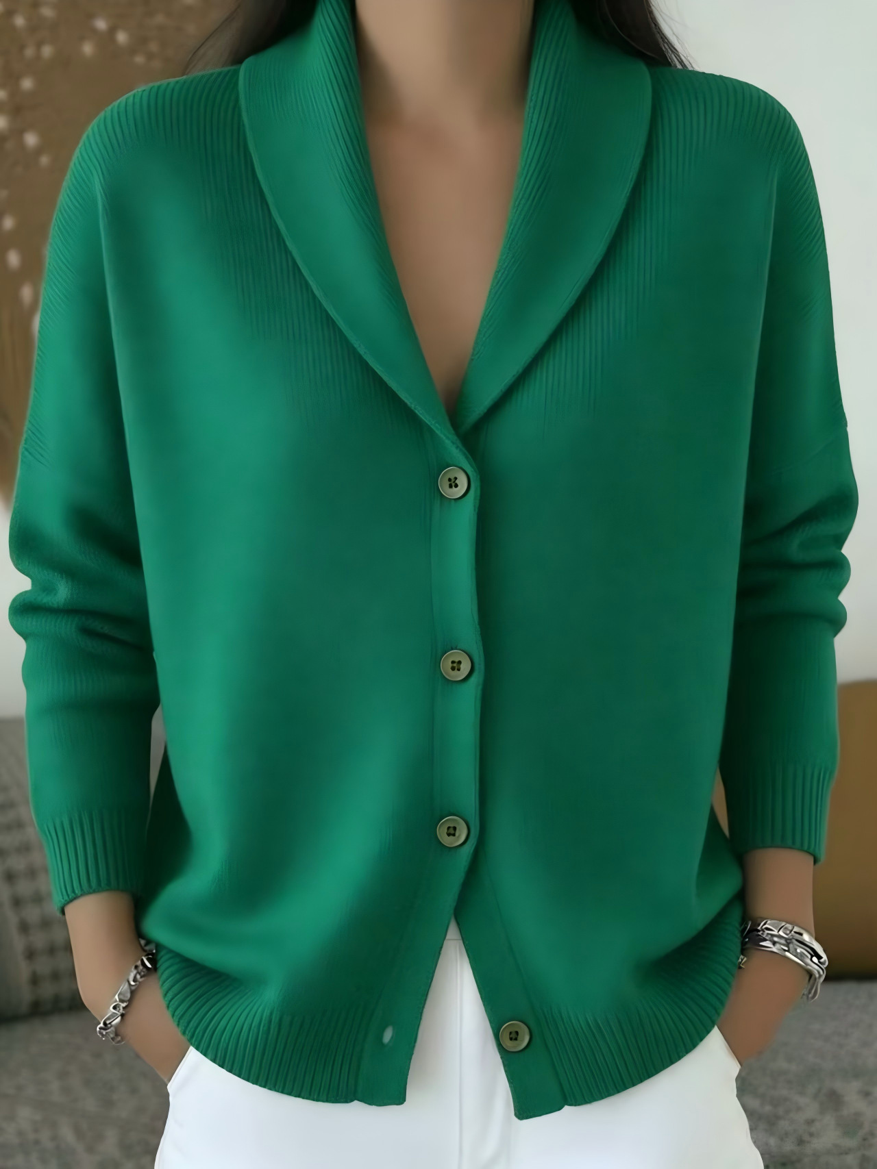 2026 European And American Buttoned Knitted Lapel Sweater Cardigan Jacket Autumn And
