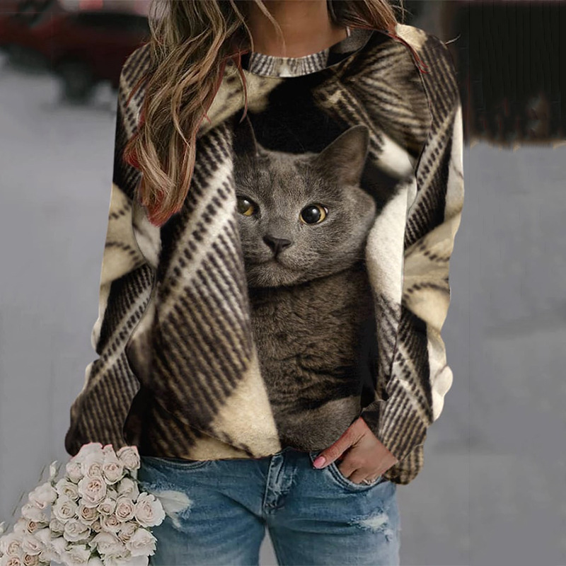 2026 European And American Crossborder Autumn And Winter New Longsleeve Printed Tshirt