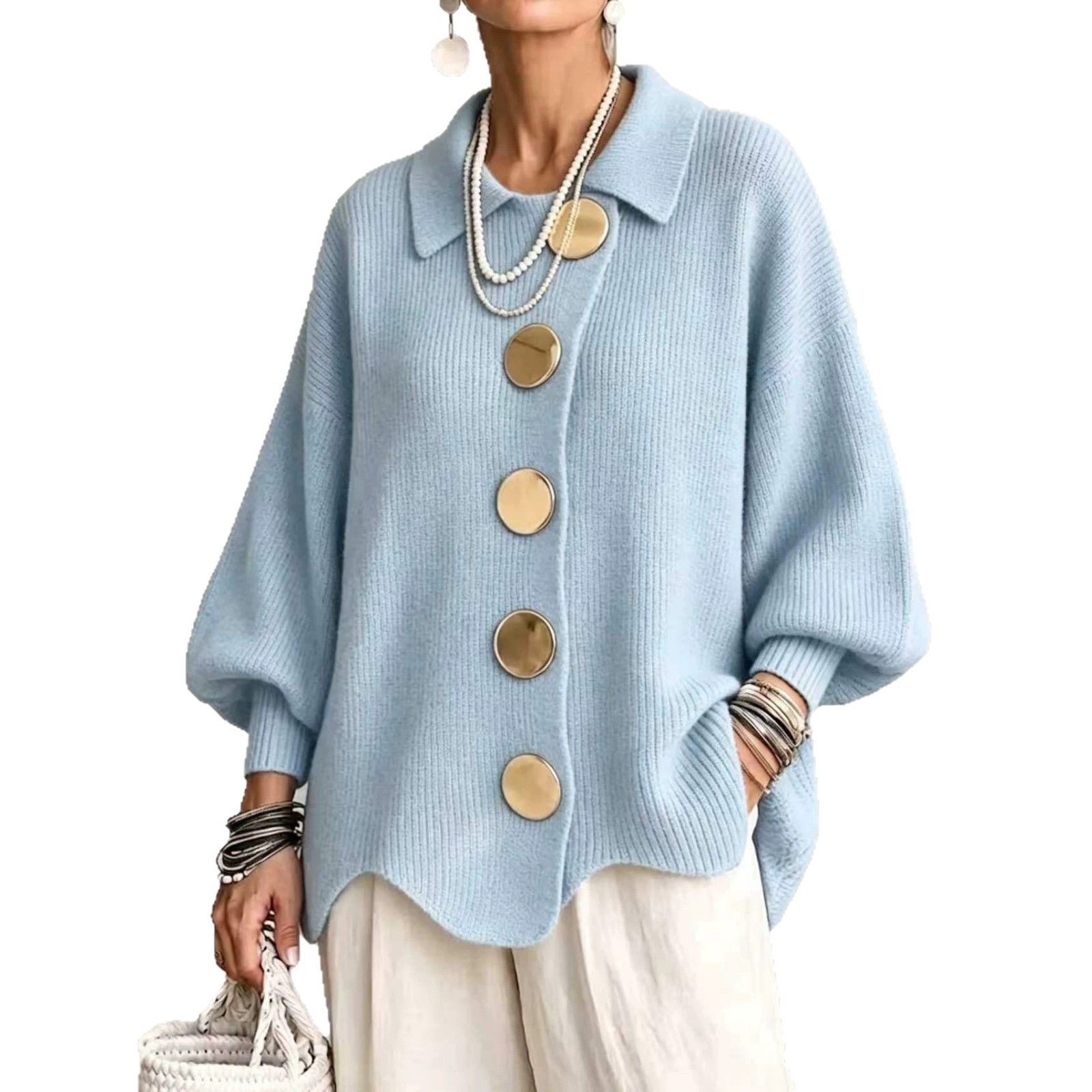 2026 European And American Style Button-down Knit Cardigan Sweater, New Autumnwinter