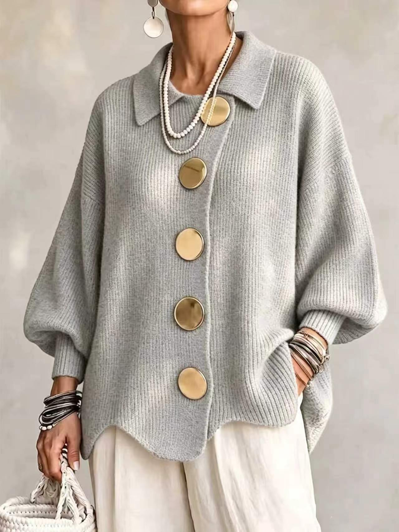 2026 European And American Style Button-down Knit Cardigan Sweater, New Autumnwinter
