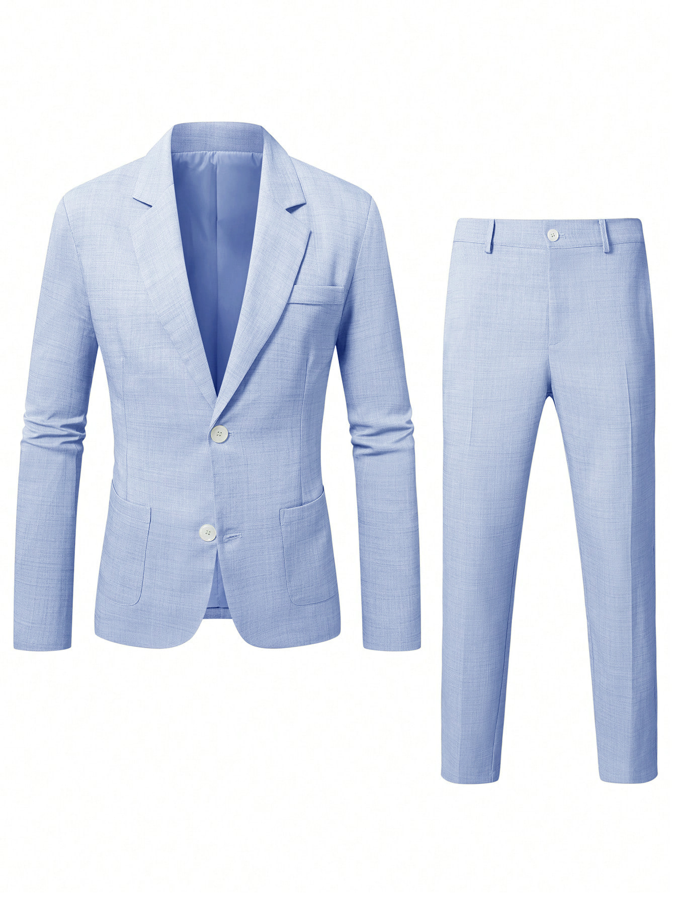 2026 European And American Style Men's Suit Set, Solid Color Suit And Trousers, Business