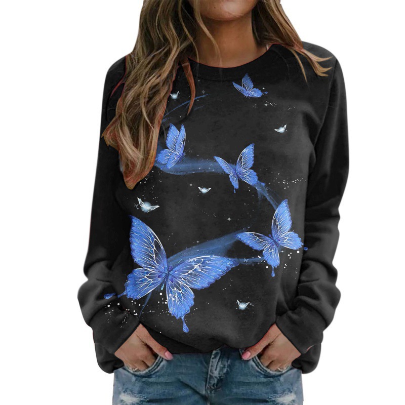 2026 European And American Women's New Style 3D Digital Printing Starry Sky Round Neck