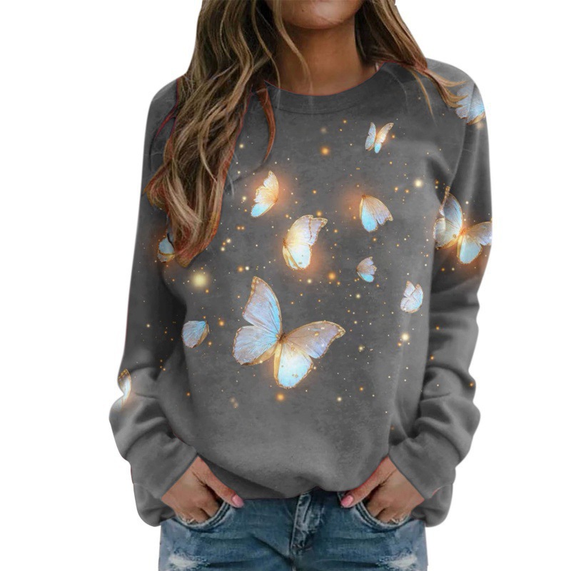 2026 European And American Women's New Style 3D Digital Printing Starry Sky Round Neck