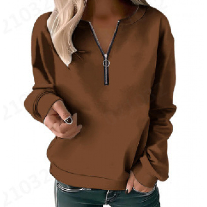 2026 Foreign Trade Women's Half-Zip Long-Sleeve Sweatshirt Fashion Hoodie