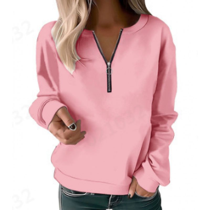 2026 Foreign Trade Women's Half-Zip Long-Sleeve Sweatshirt Fashion Hoodie