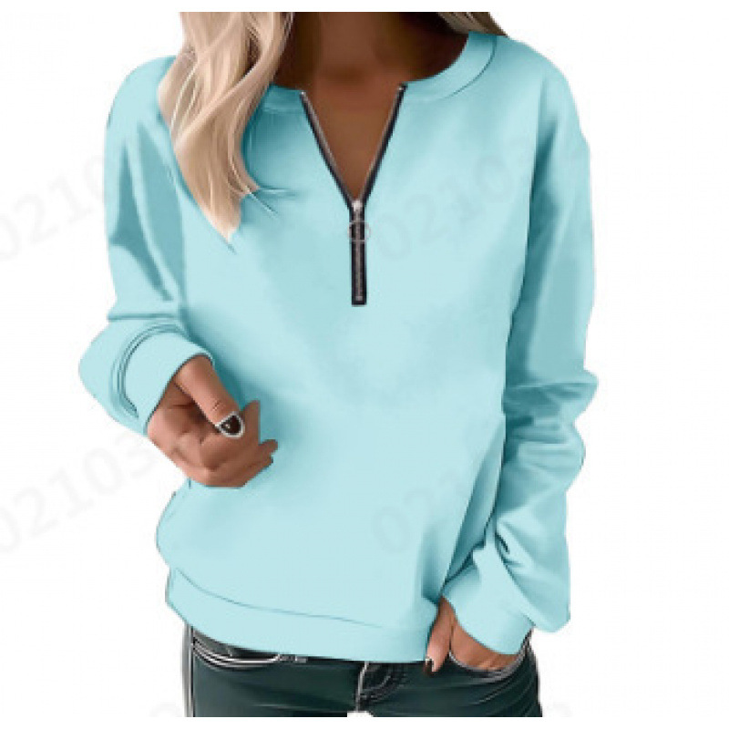 2026 Foreign Trade Women's Half-Zip Long-Sleeve Sweatshirt Fashion Hoodie
