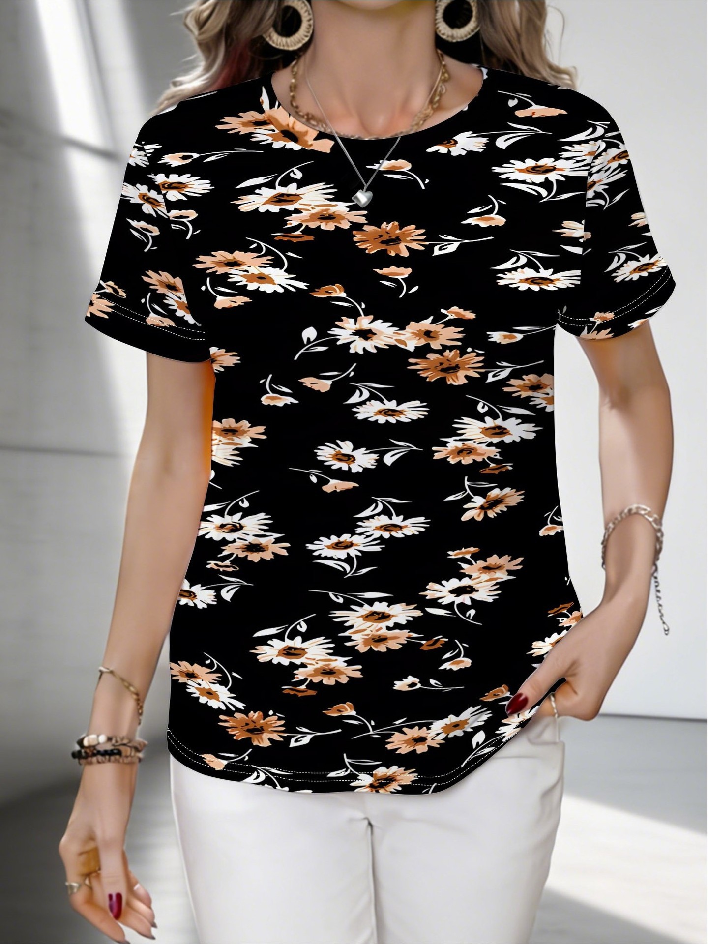 2026 New American Print Short Sleeve Tshirt Summer Digital Print Trendy Top