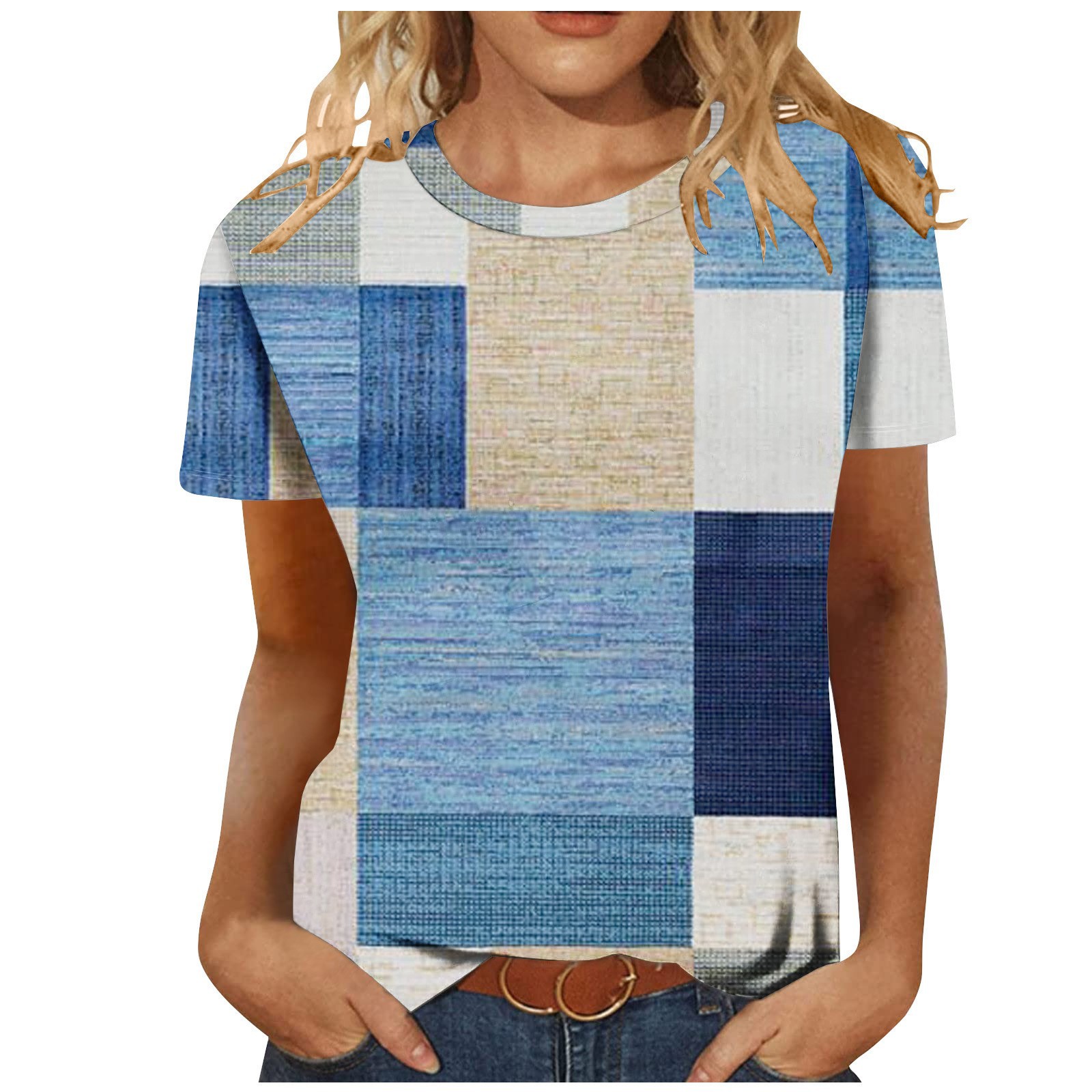 2026 New Women's Short Sleeve Top, 3D Digital Printed Casual Tee For European & American