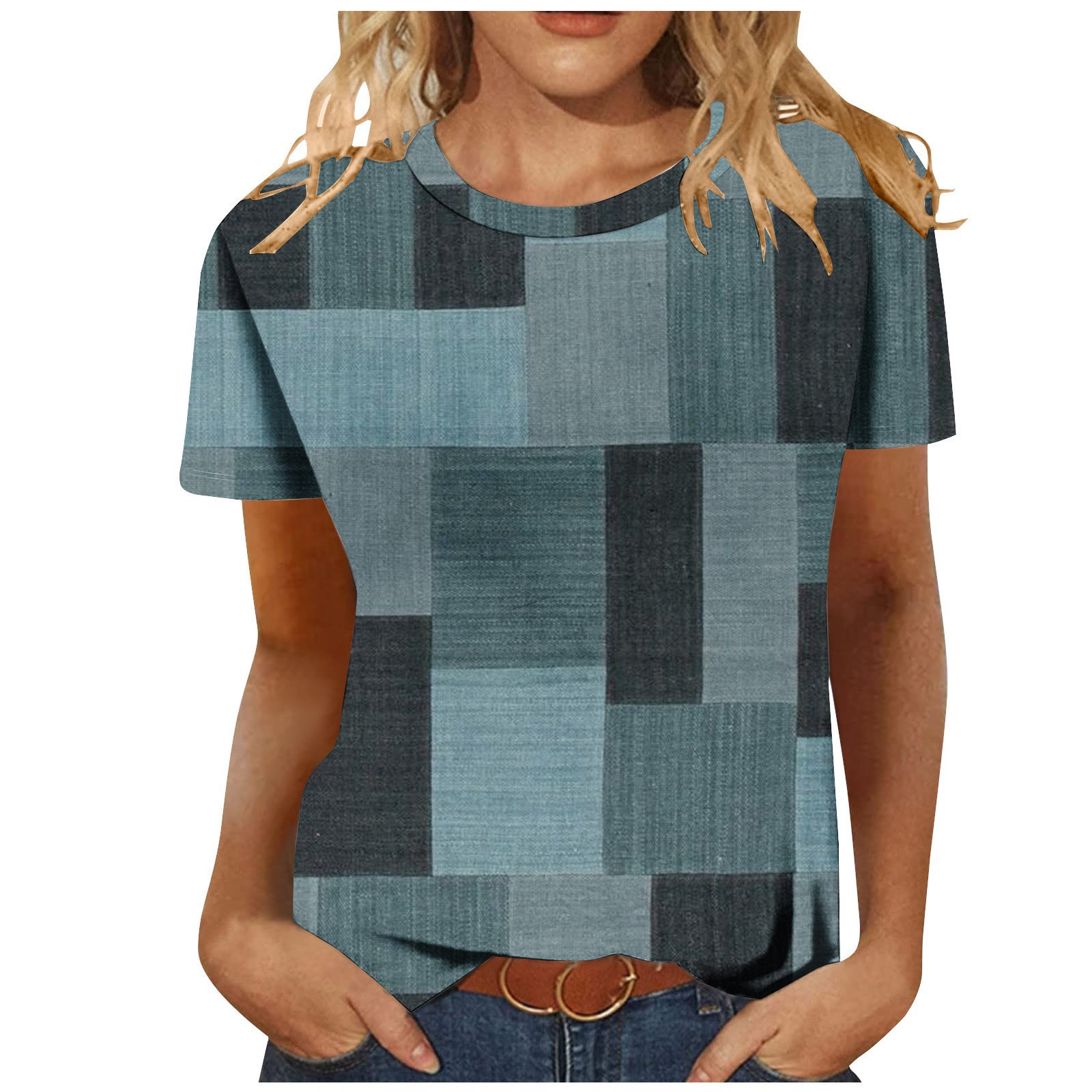 2026 New Women's Short Sleeve Top, 3D Digital Printed Casual Tee For European & American