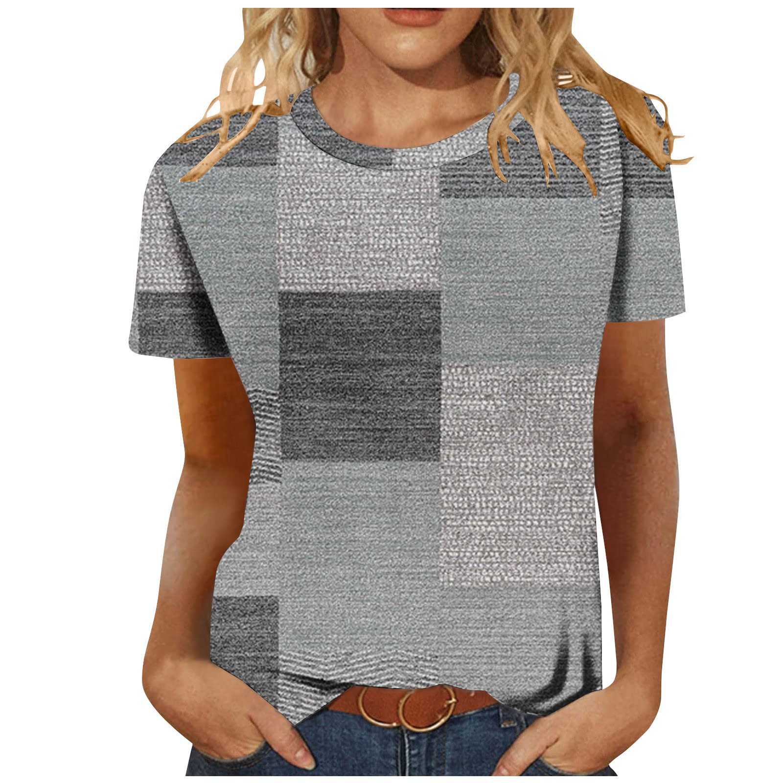 2026 New Women's Short Sleeve Top, 3D Digital Printed Casual Tee For European & American