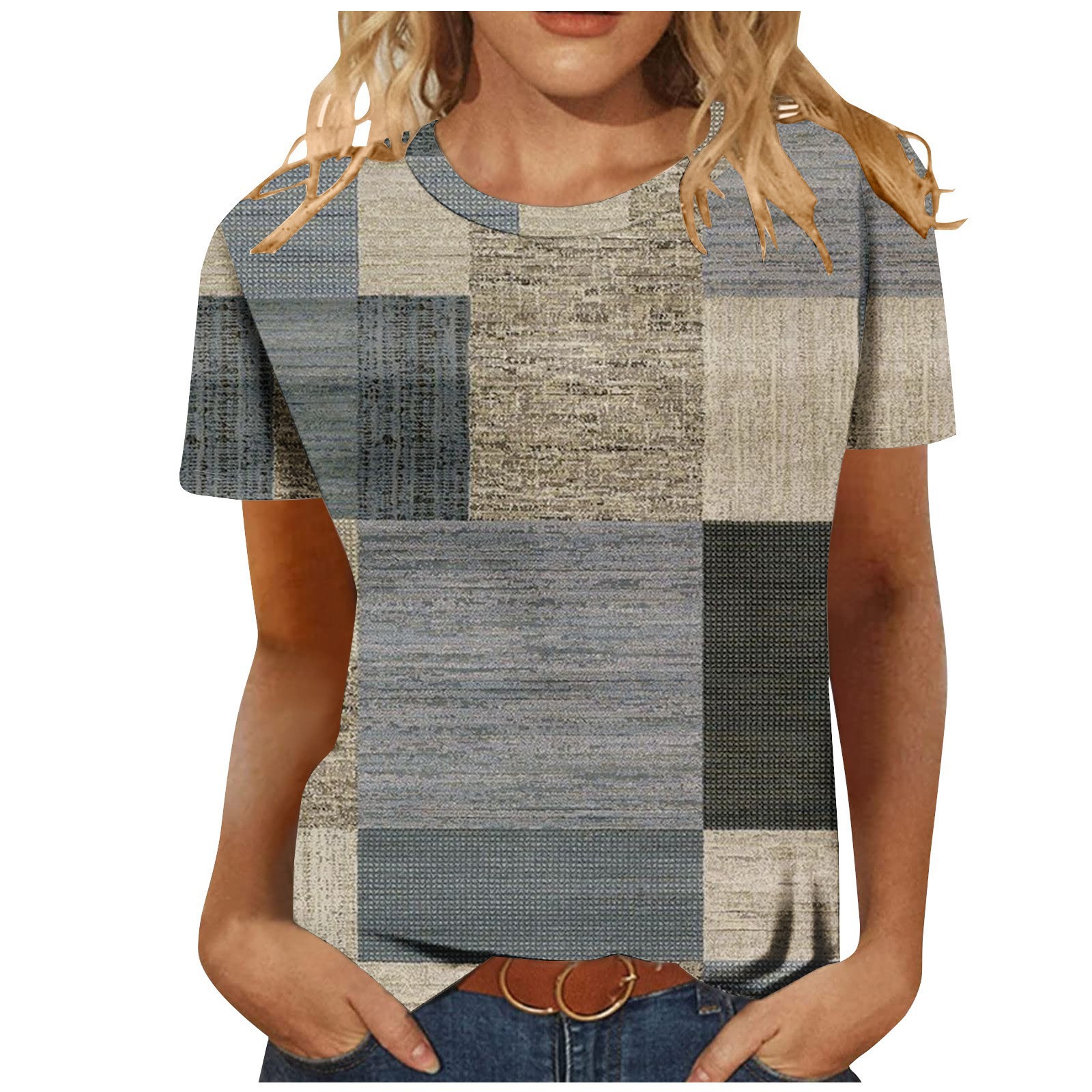 2026 New Women's Short Sleeve Top, 3D Digital Printed Casual Tee For European & American