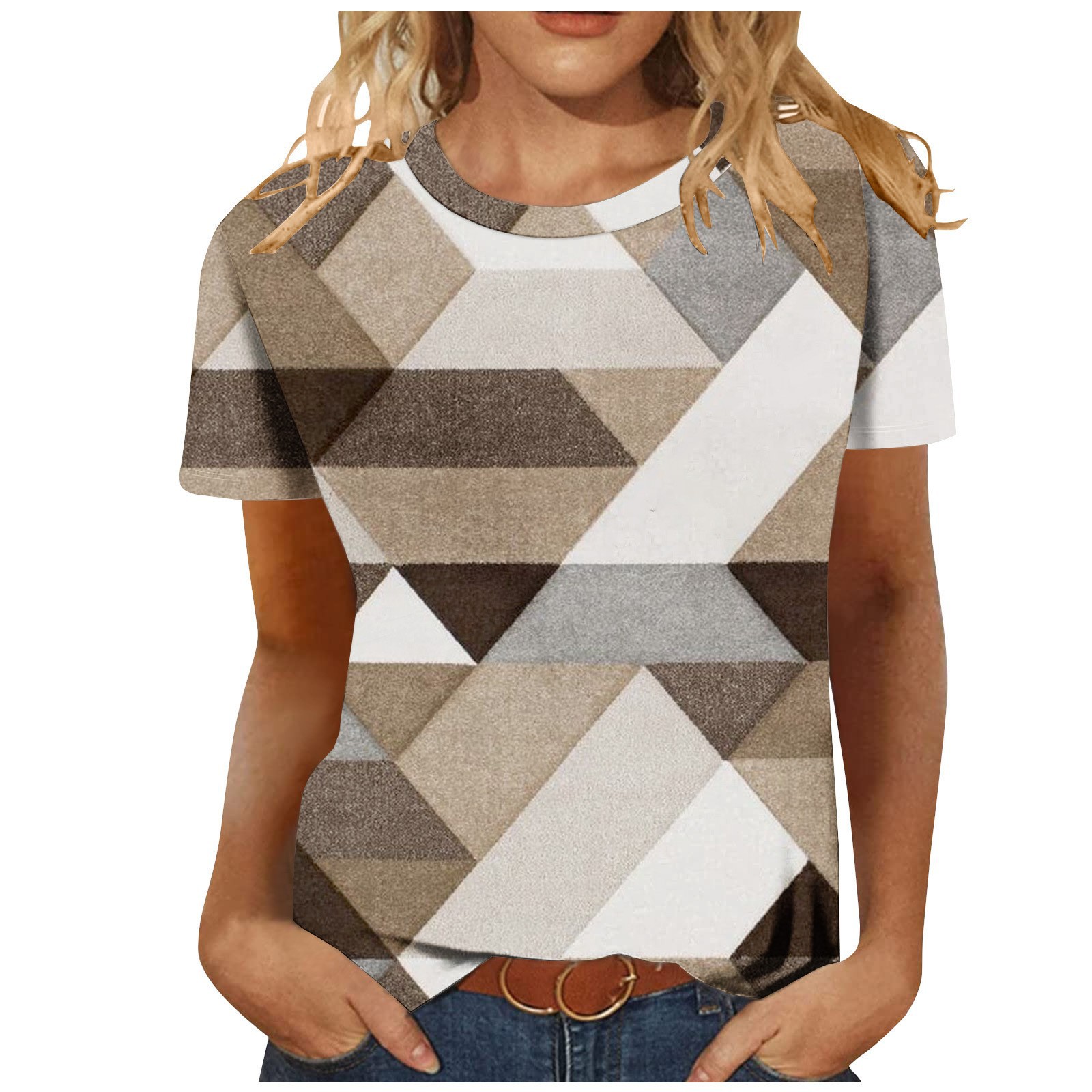 2026 New Women's Short Sleeve Top, 3D Digital Printed Casual Tee For European & American