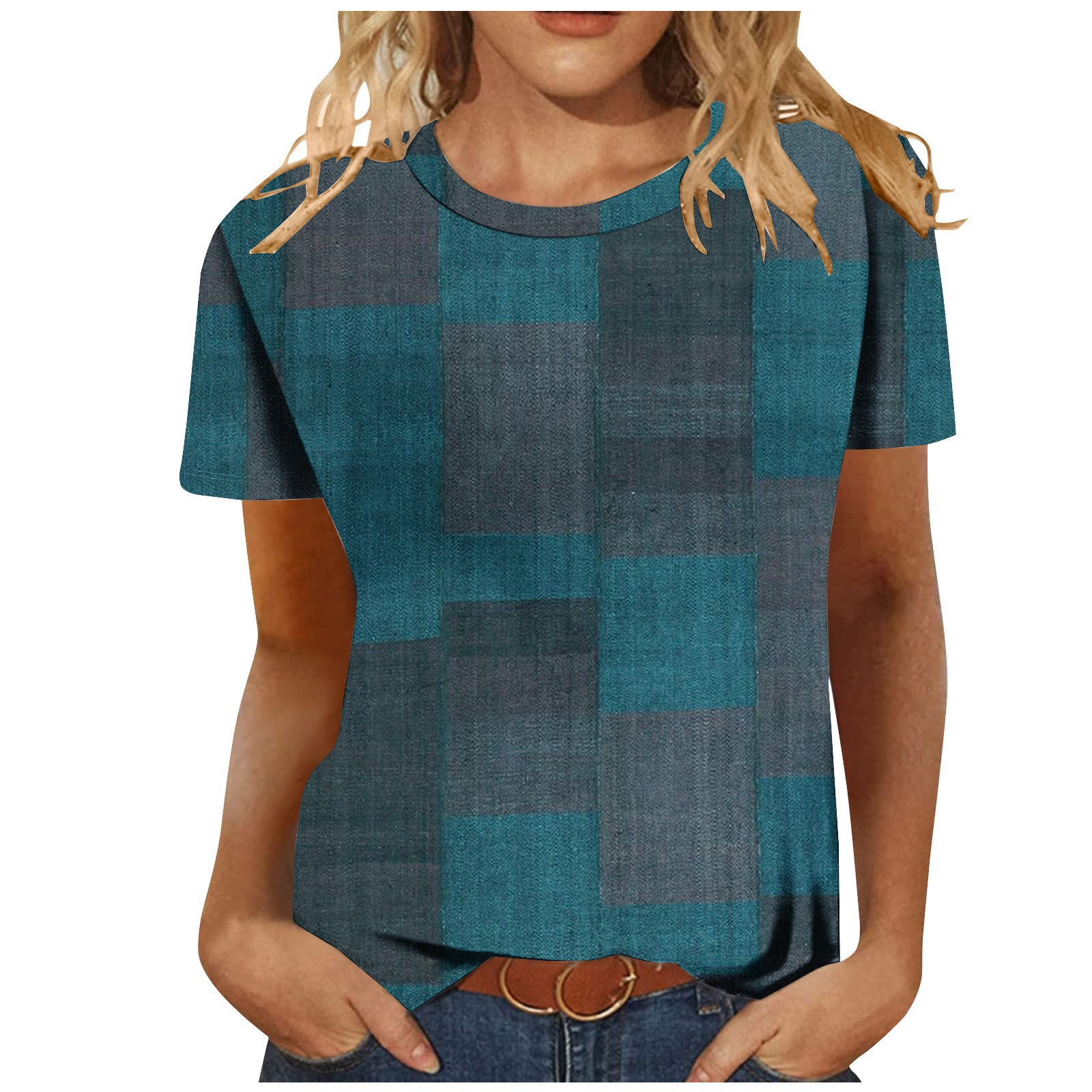 2026 New Women's Short Sleeve Top, 3D Digital Printed Casual Tee For European & American