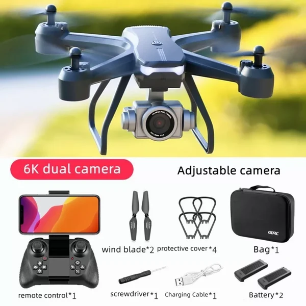 2026 Professionelle Drohne 6K HD Dual Kamera Wifi FPV Tragbare RC Quadcopter 2 BATTERIE, Drohnen