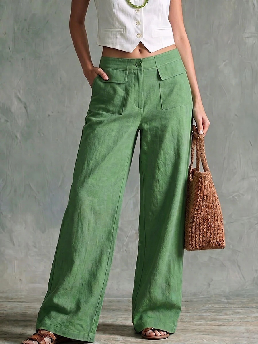 2026 Spring And Summer Loose Women's Casual Wide Leg Pants New Summer Solid Color High