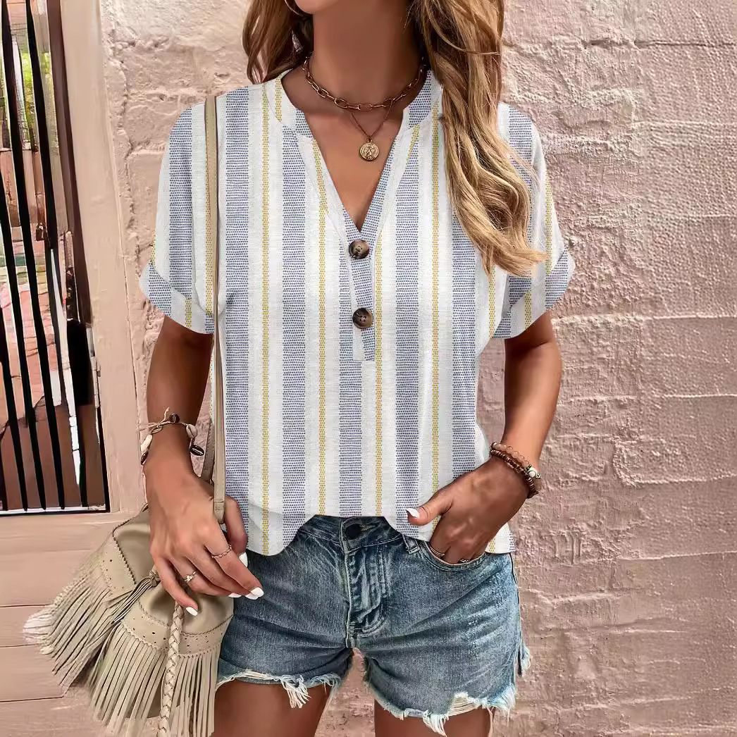 2026 Spring Summer New Product Women's European And American Top Printed Twisted Buckle