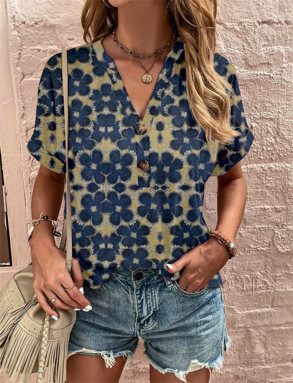 2026 Spring Summer New Product Women's European And American Top Printed Twisted Buckle