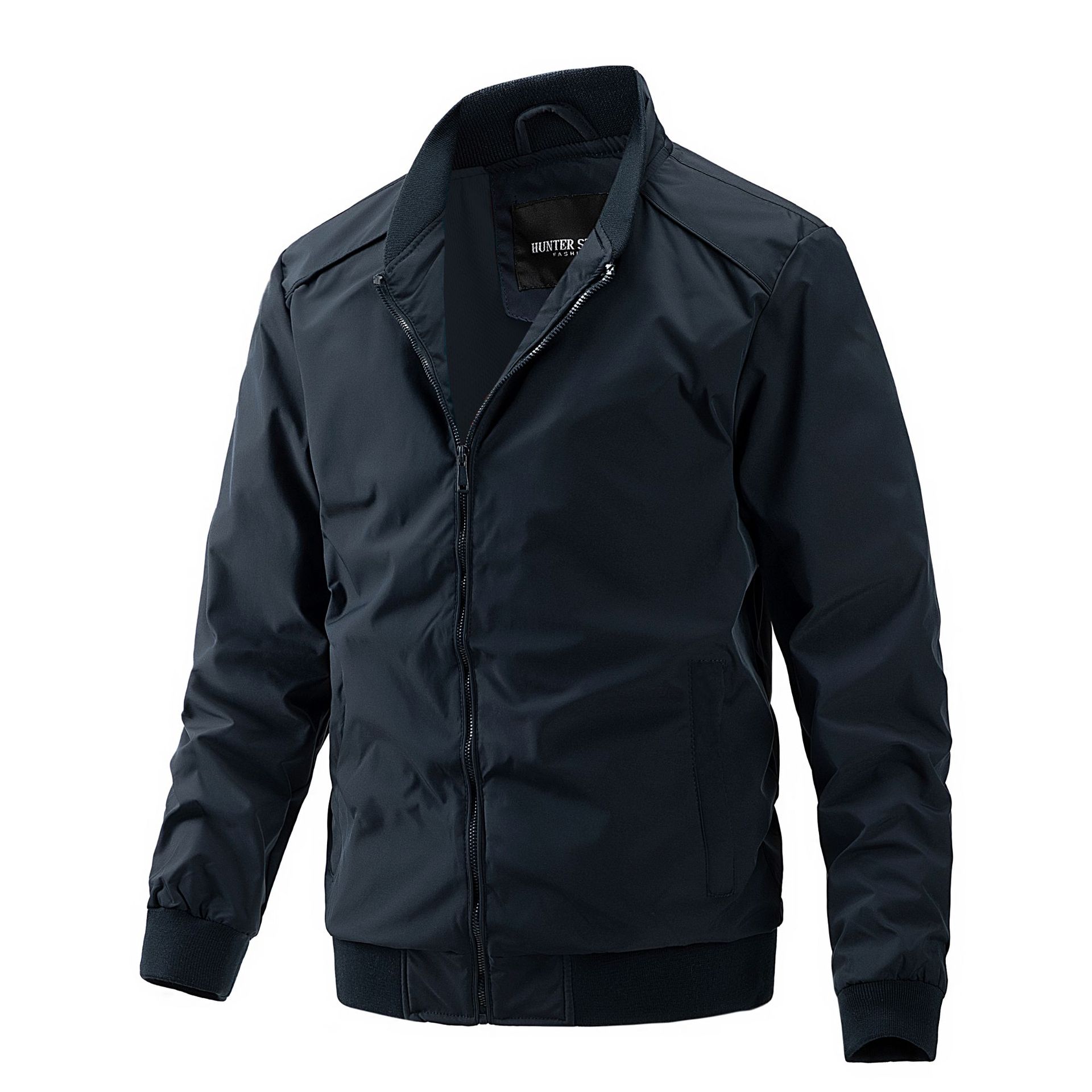 2026 Stand Collar Business Men's Jacket Casual Thin Baseball Jacket Trendy Foreign Trade