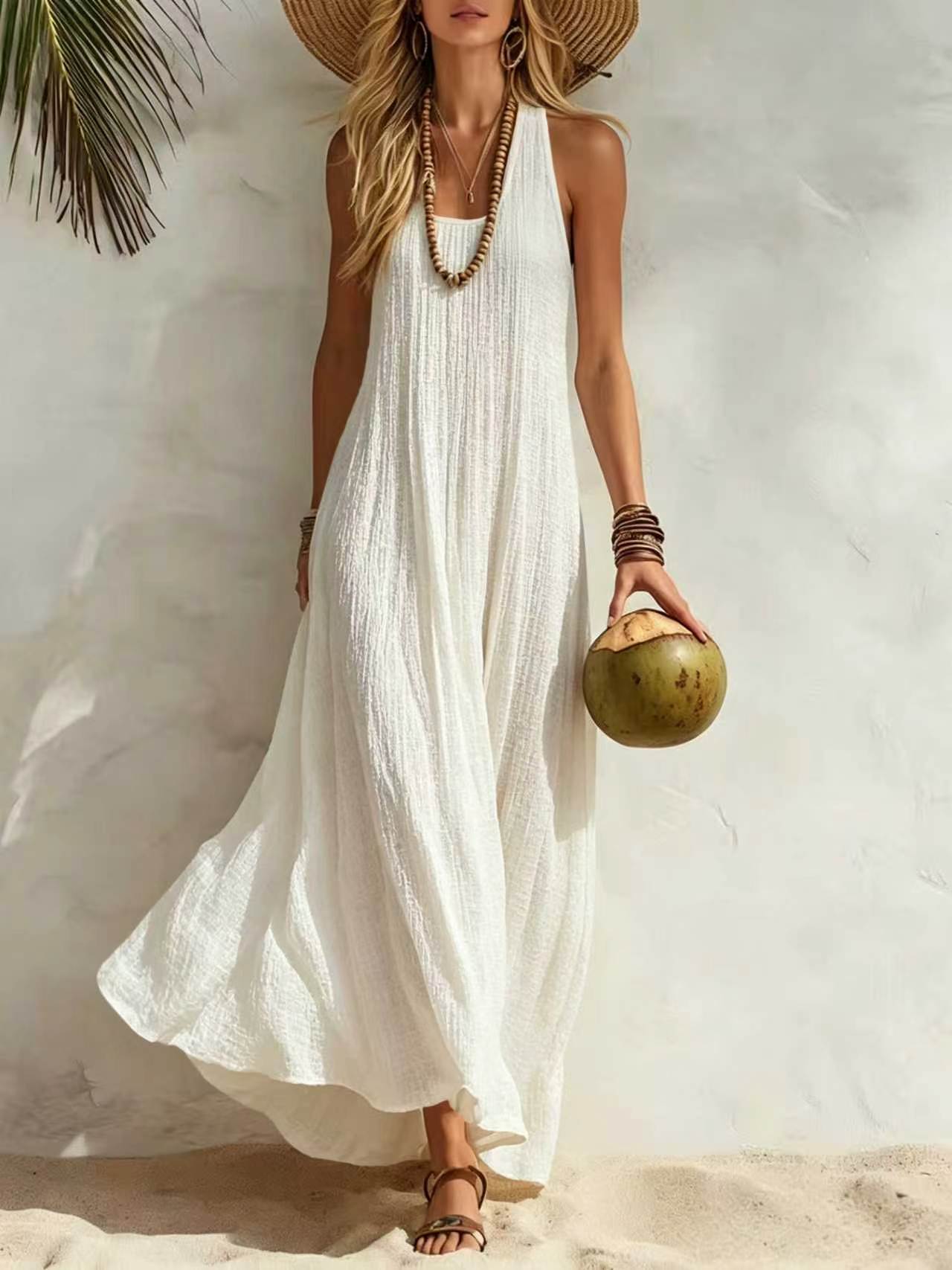 2026 Summer Hot European And American New Women's Tank Top Beach Vacation Style Loose