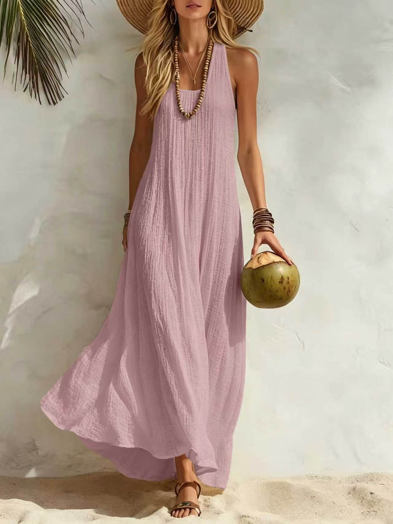 2026 Summer Hot European And American New Women's Tank Top Beach Vacation Style Loose