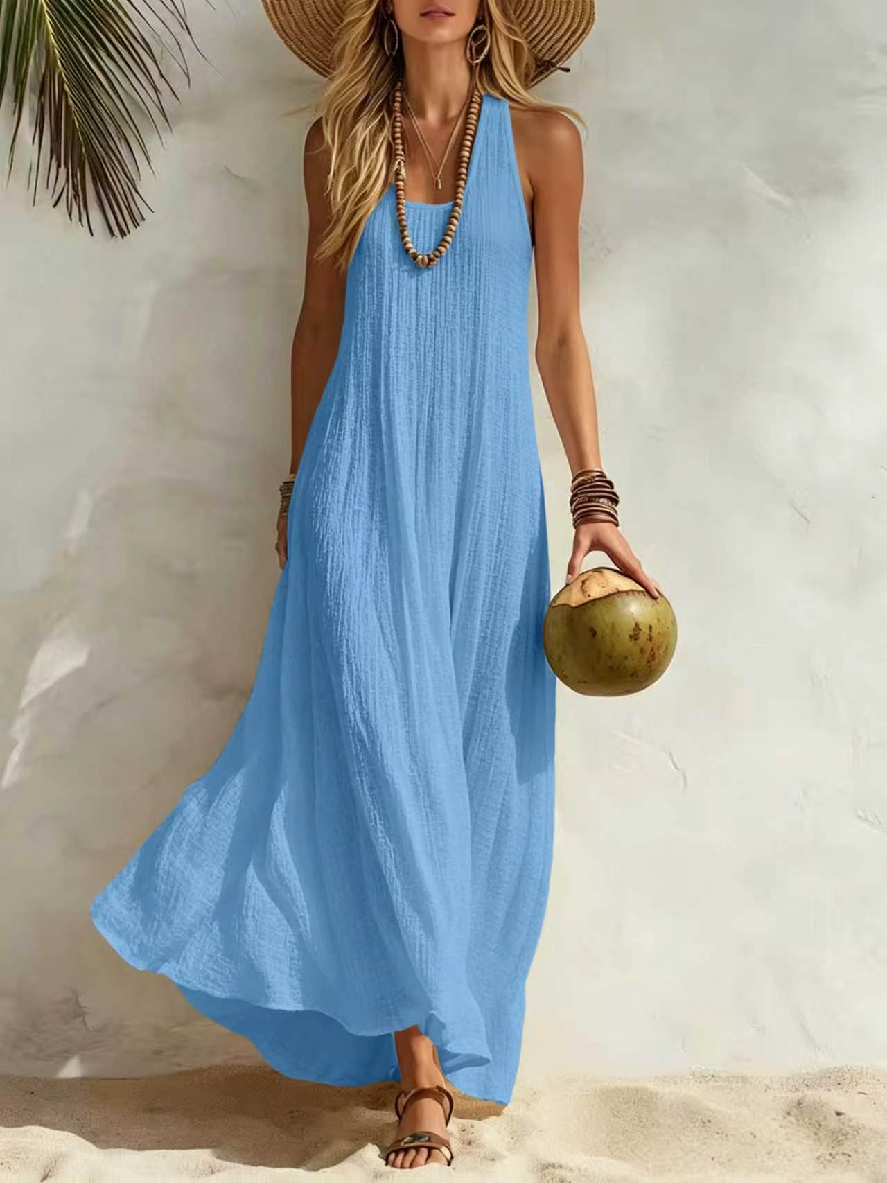 2026 Summer Hot European And American New Women's Tank Top Beach Vacation Style Loose