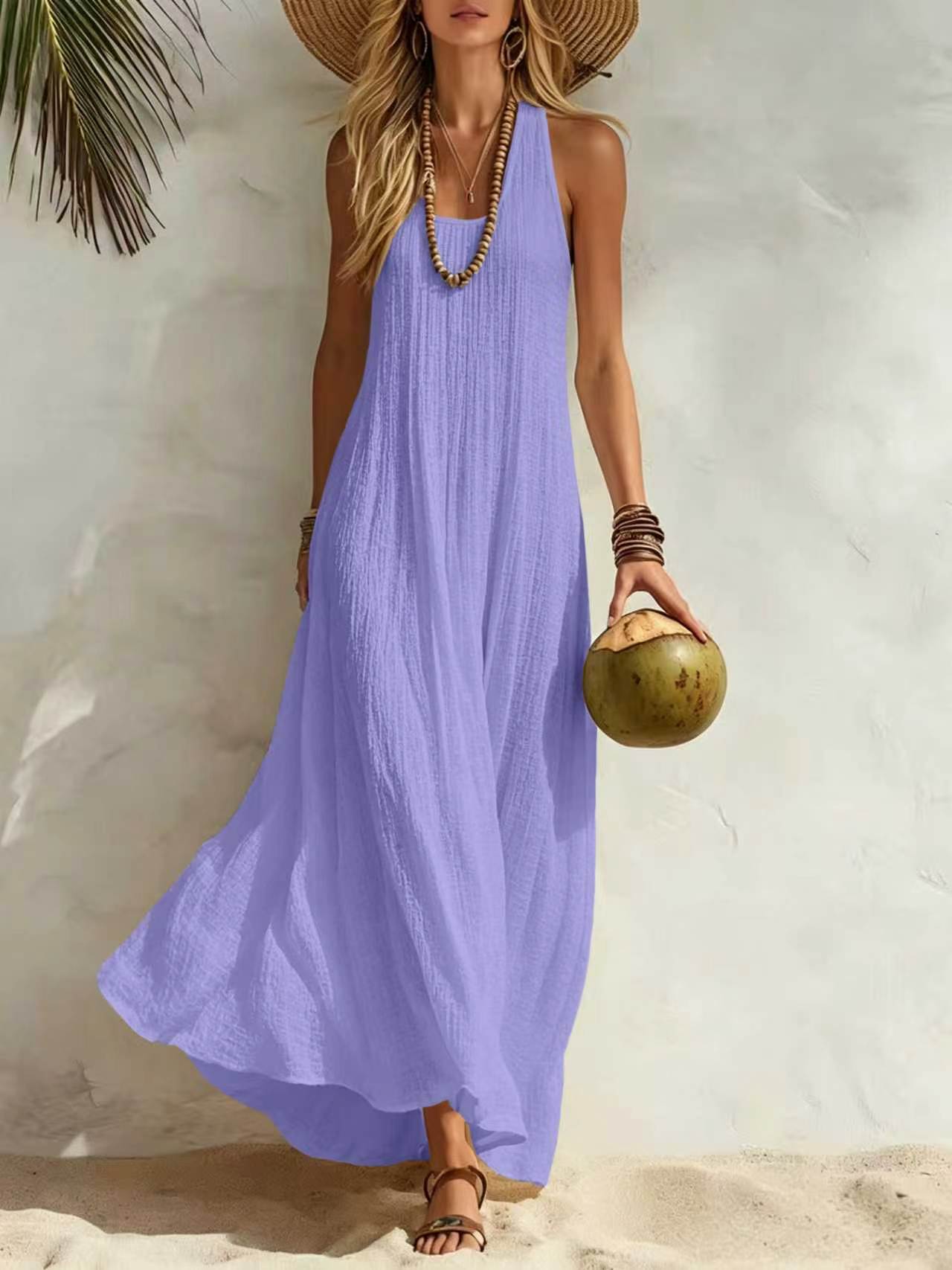 2026 Summer Hot European And American New Women's Tank Top Beach Vacation Style Loose