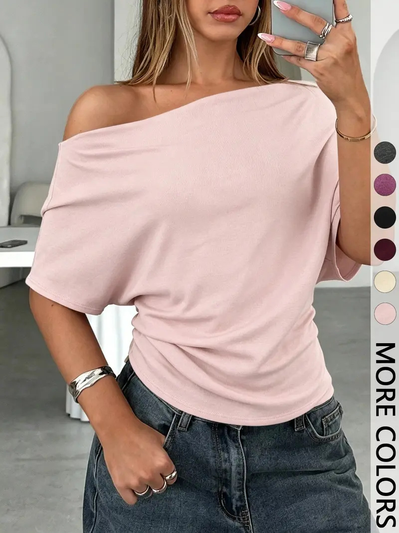 2026 sommer Neue Amazon Außenhandel frauen T-shirt Sexy Off-Schulter One-Schulter