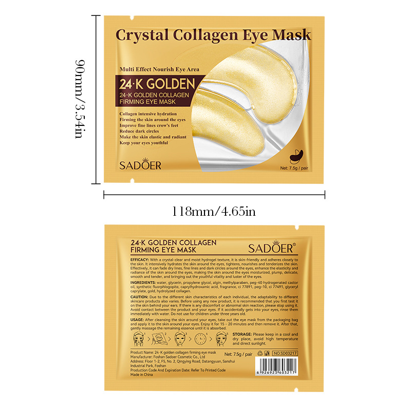 24K Gold Collagen Firming Eye Mask 75g Hydrating And Moisturizing