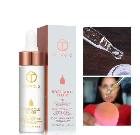 24k Rose Gold Elixir Skin Make Up Oil For Face Essential Oil Before Primer Foundation