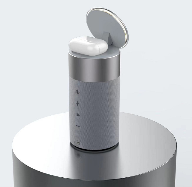 3 في 1 شاحن لاسلكي متعدد الوظائف لأجهزة iPhone وAirPods ومكبر صوت بلوتوث محمول مع