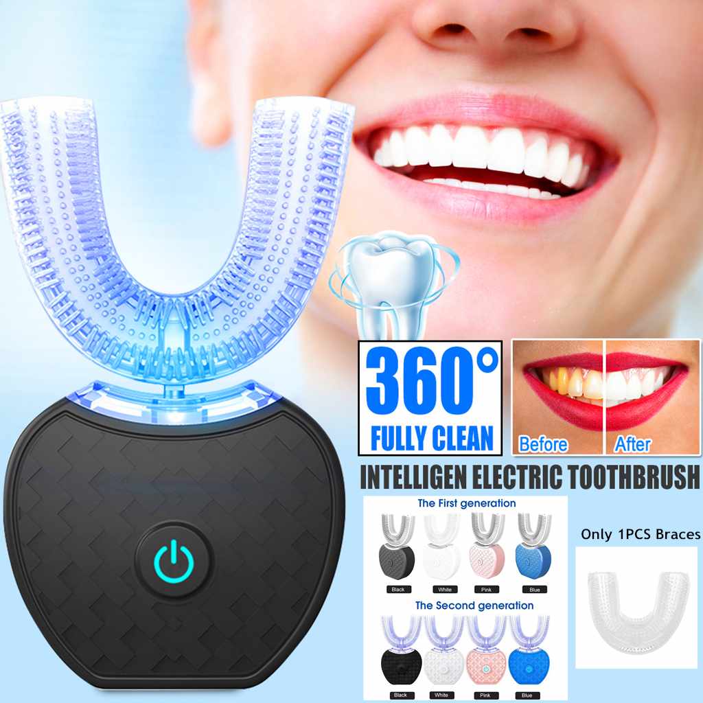 360 Degrees Intelligent Automatic Electric Toothbrush Waterproof U Type Tooth Brush