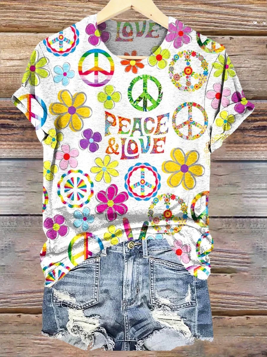 3D Digital Print T-Shirt Womens V-Neck Short-Sleeve Top