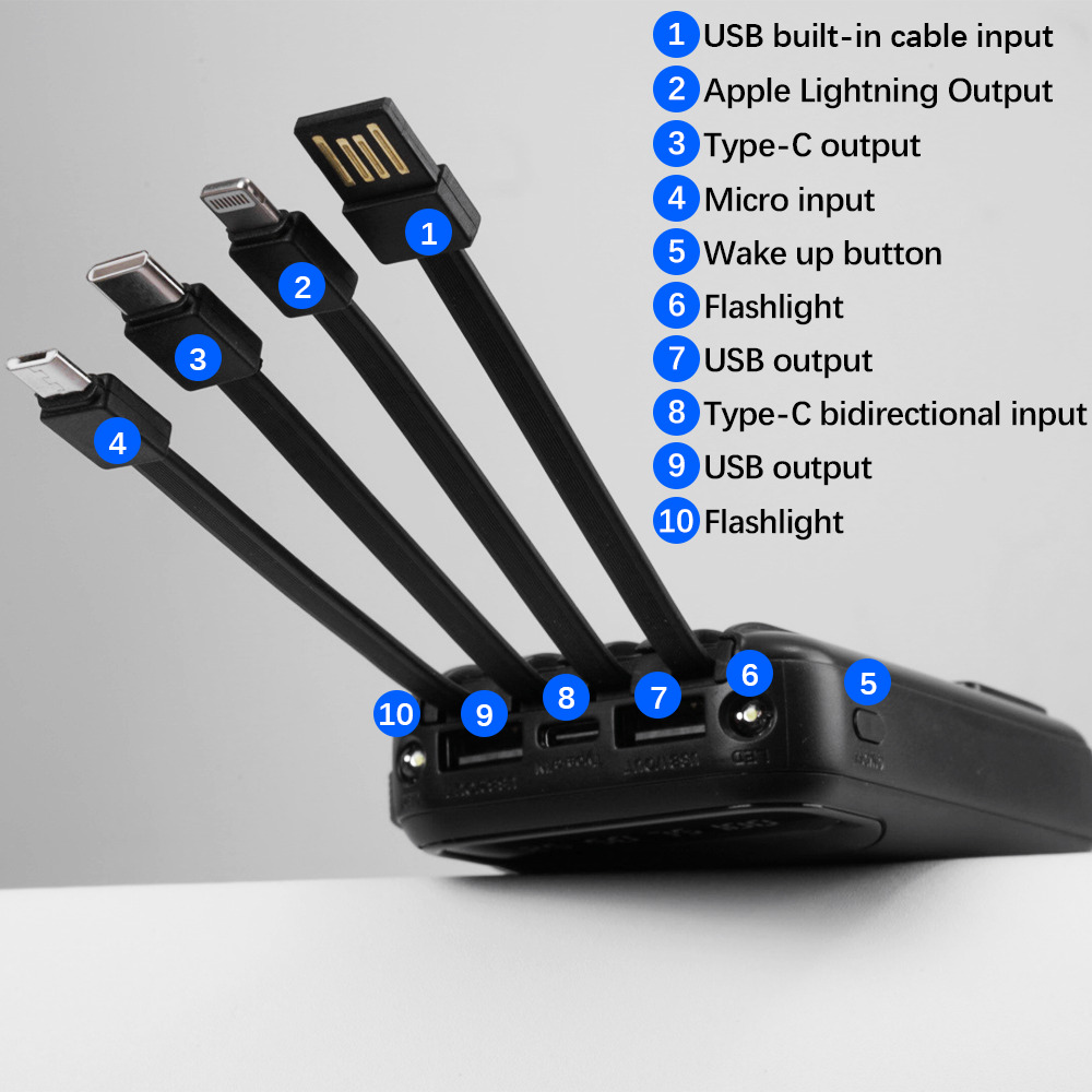 بنك طاقة بقوة 3000 مللي أمبير في الساعة، شاحن USB سريع، بطارية خارجية للهواتف المحمولة DE