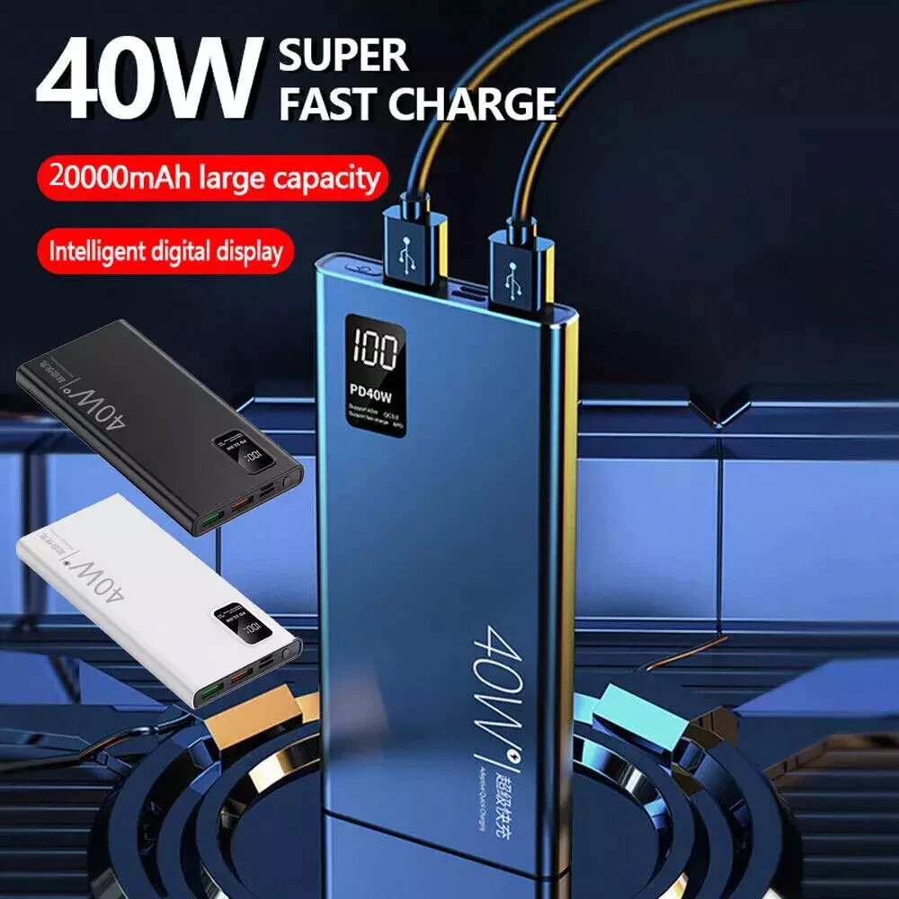 Power Bank ad alte prestazioni da 40 W 20000 mAh, ricarica ultraveloce, compatibile con iPhone