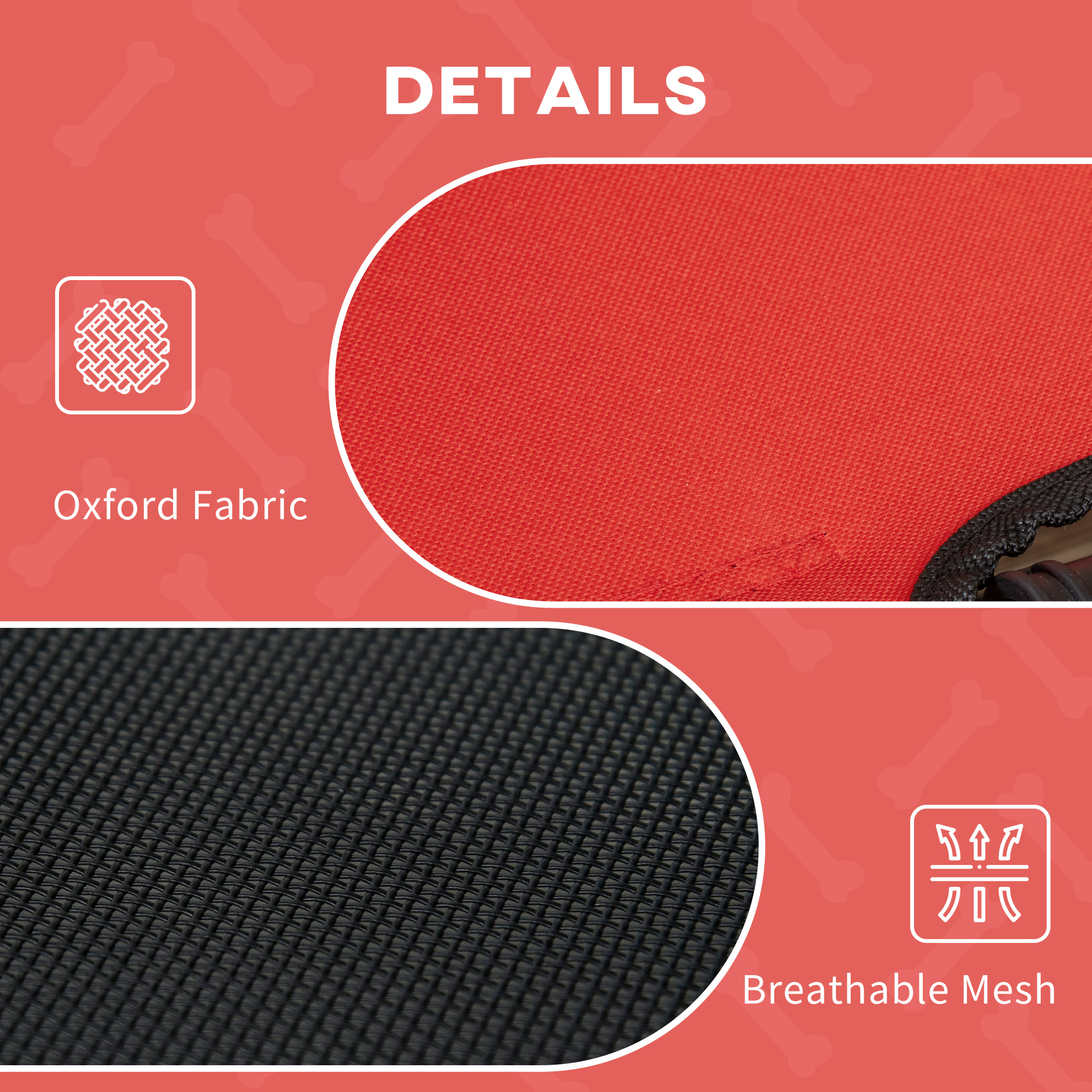 48" x 36" Elevated Portable Dog Cot Cooling Pet Bed with UV Protection Canopy Shade, Red