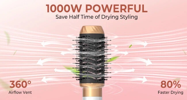 5in1 Electric Hair Dryer Blow Curler Set Detachable Styler Hot Air Brush Salon