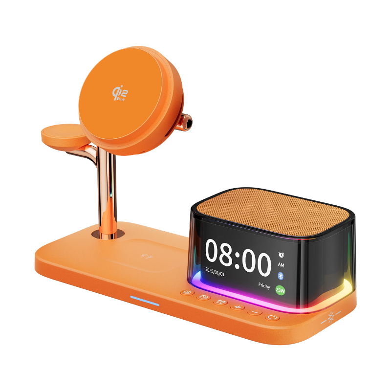 Caricabatterie wireless magnetico 6 in 1 con ricarica rapida compatibile con telefoni con altoparlanti