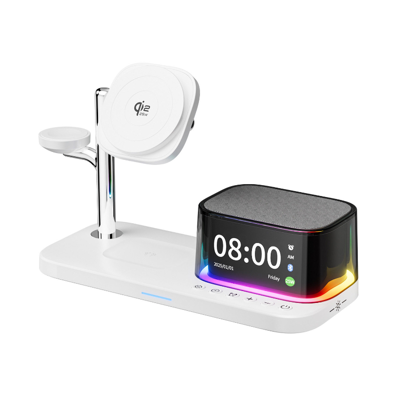 Caricabatterie wireless magnetico 6 in 1 con ricarica rapida compatibile con telefoni con altoparlanti