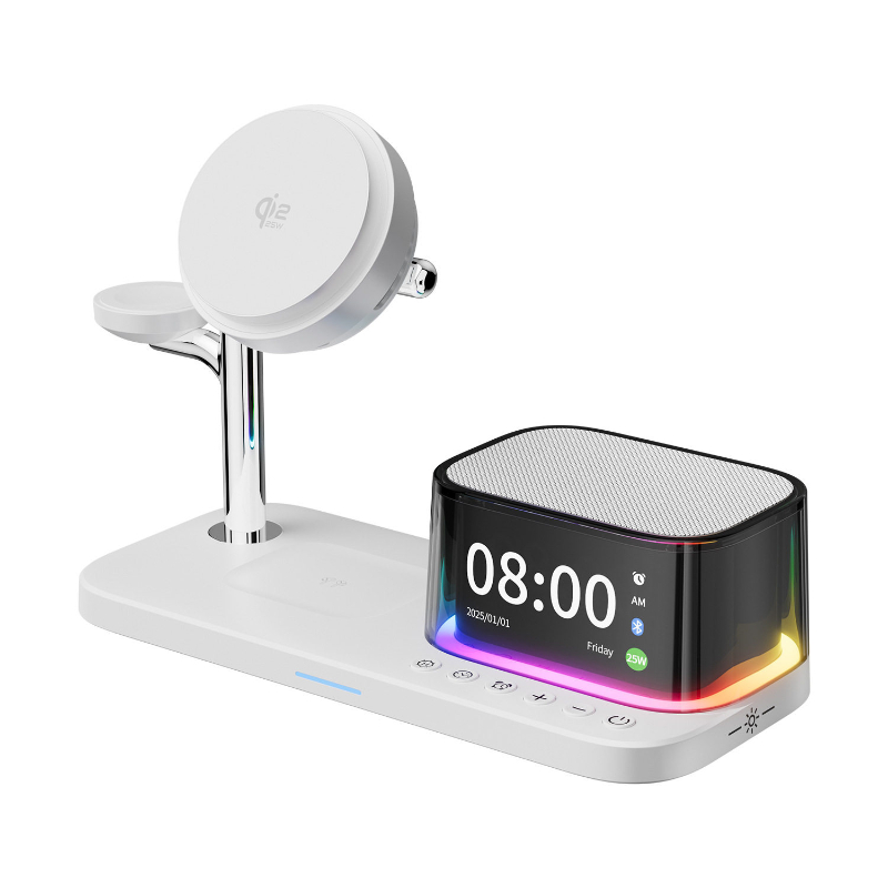 Caricabatterie wireless magnetico 6 in 1 con ricarica rapida compatibile con telefoni con altoparlanti