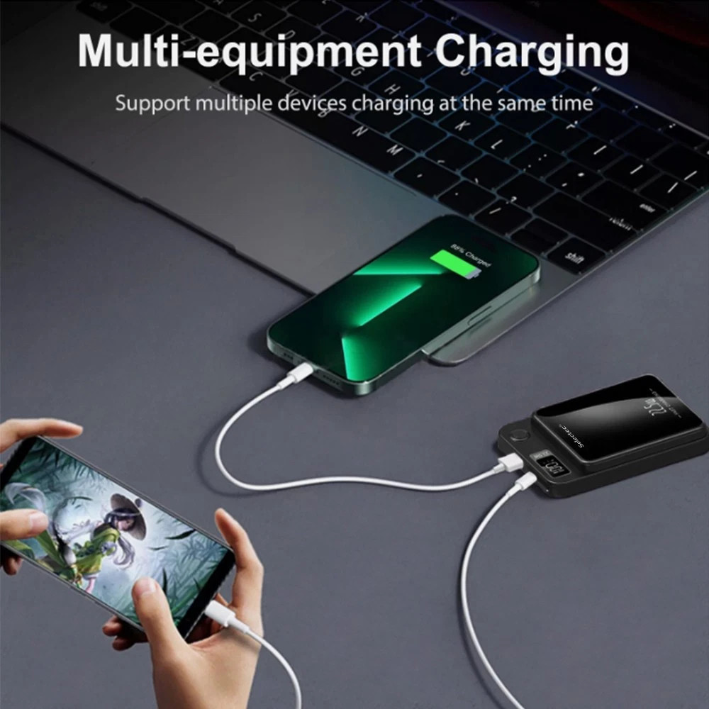 9 000000mAh Power Bank Magnetic Battery Pack Wireless Charger For I Phone 16-15-14