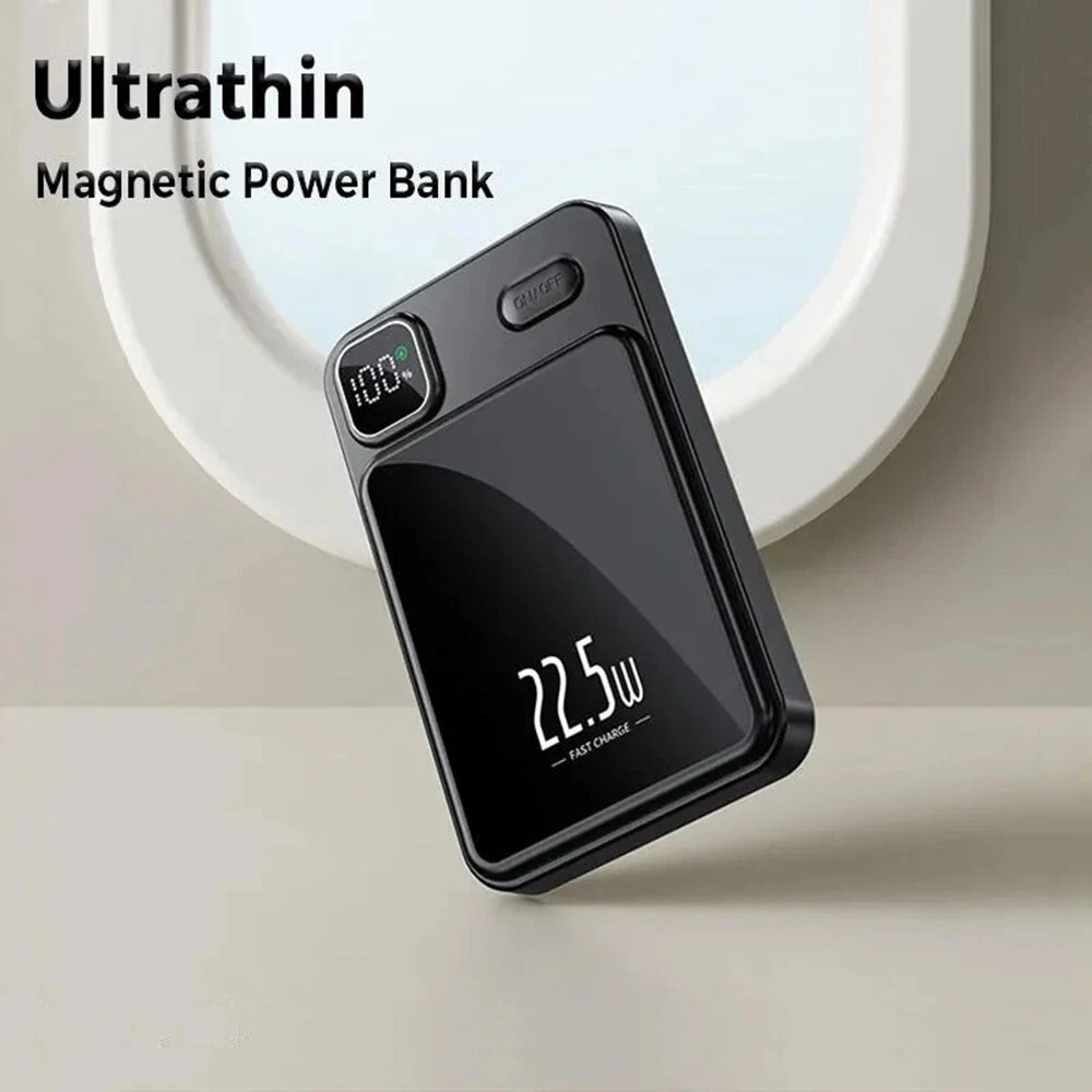 9 000000mAh Power Bank Magnetic Battery Pack Wireless Charger For I Phone 16-15-14