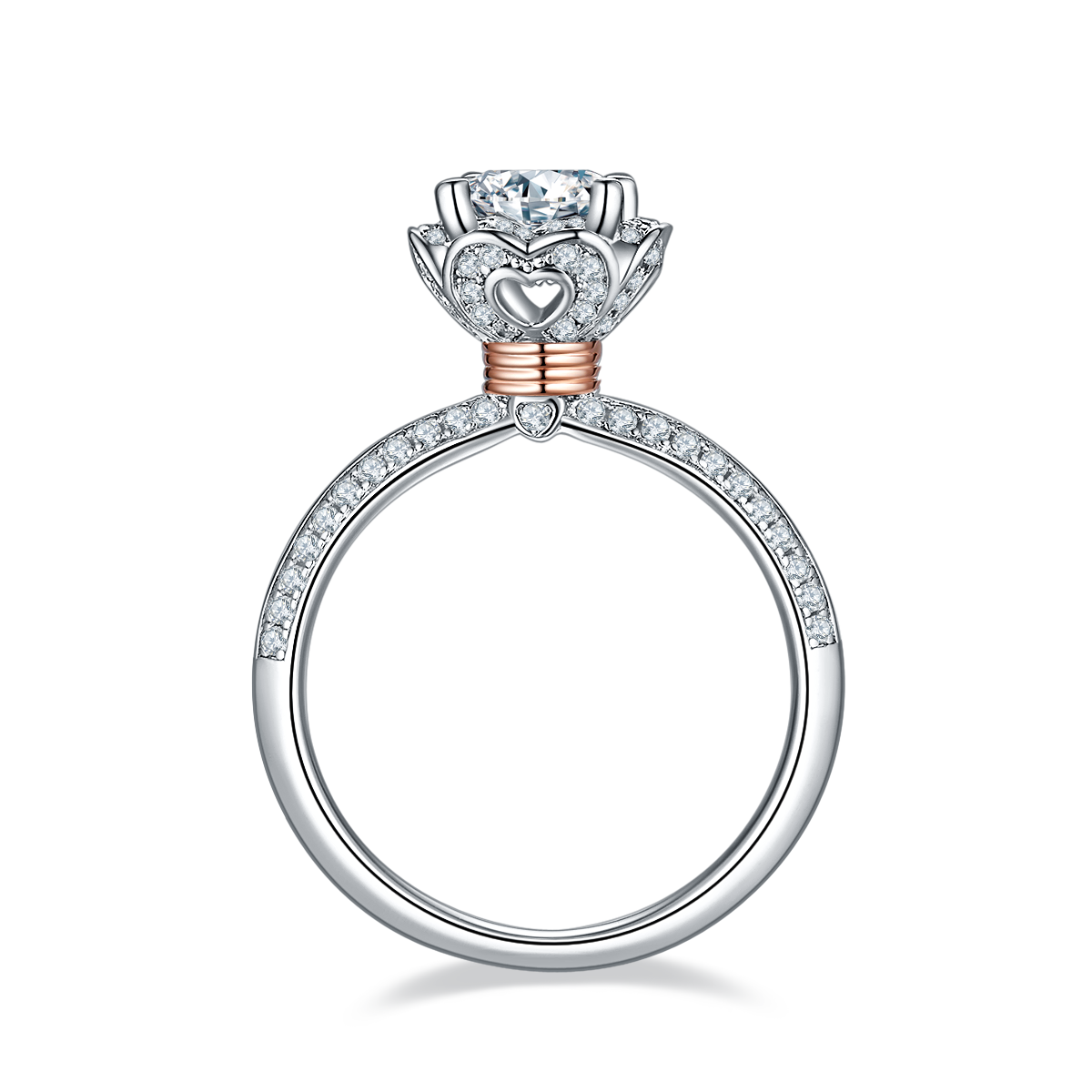 A 1-carat Luxurious And Fashionable Light Luxury Trend Jewelry Silver Ring And Women, Set